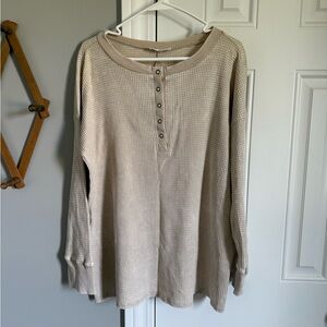 Zenana Outfitters Beige Button Down Shirt